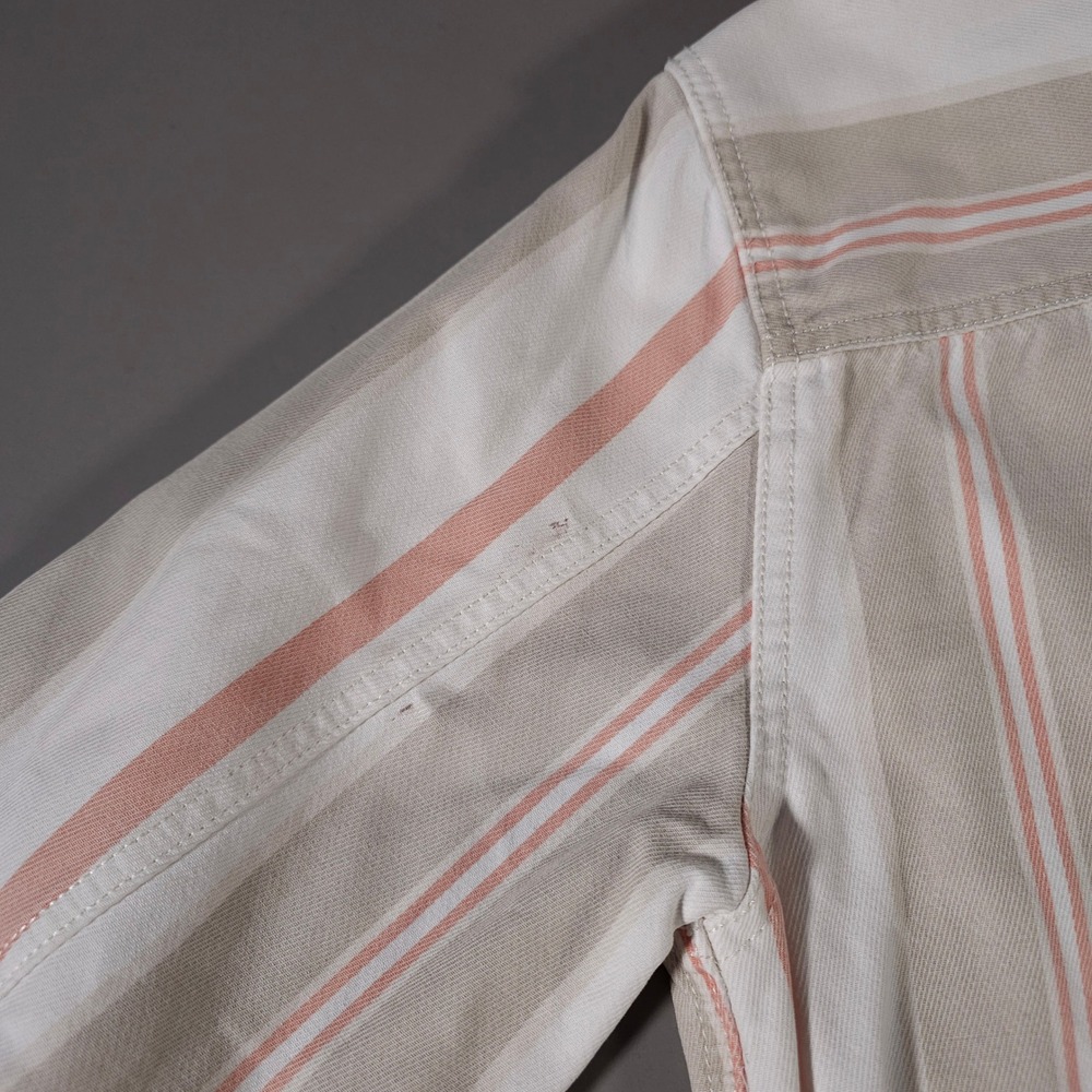 Buffalo David Bitton Button Down Shirt Mens M Beige Pink Striped Cotton Long - Picture 8 of 8